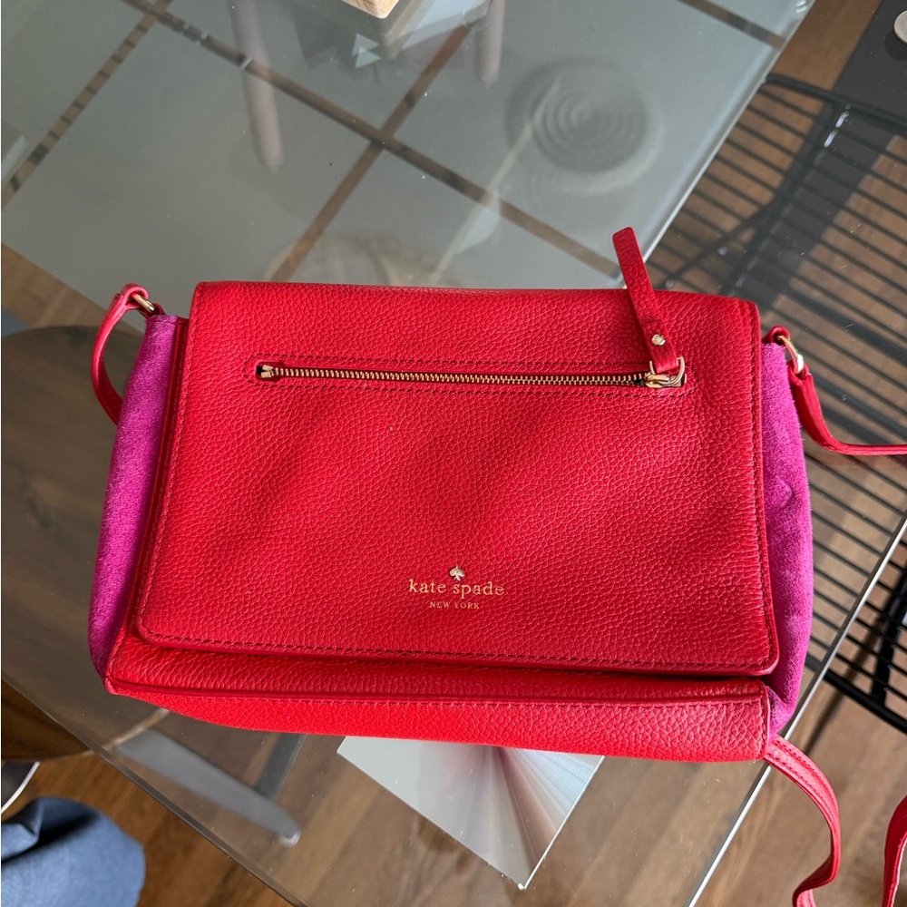 Kate Spade Crossbody Bag in Red and Magenta with Sleek Design